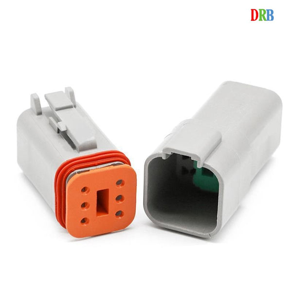 DRB connector 6-position DEUTSCH type DT04-6P/DT06-6S DT series automotive wire harness plug male and female plastic shell connector 双语对照 笔记