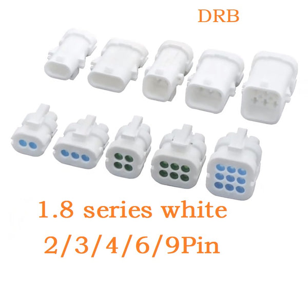 9-position connector 1.8 series white waterproof connector DJ7091G-1.8-21/11 male and female connector terminal housing 2/3/4/6/9Pin