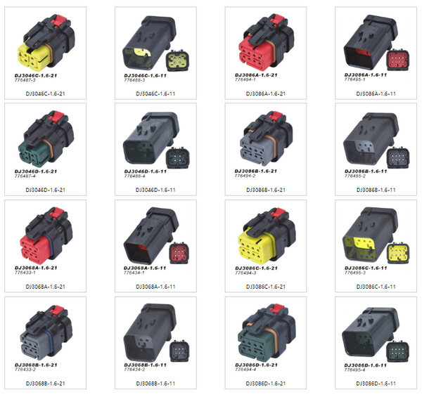 2-hole Taike TE automotive connector 282104-1 waterproof male and female plug DJ7021-1.5-11 for wire harness