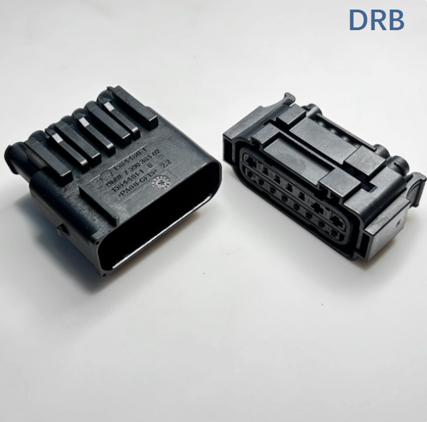 DRB connector 15 way hybrid male/female plug 1564460-1 automotive wire harness waterproof rubber shell 1564456-1 material PBT-GF20