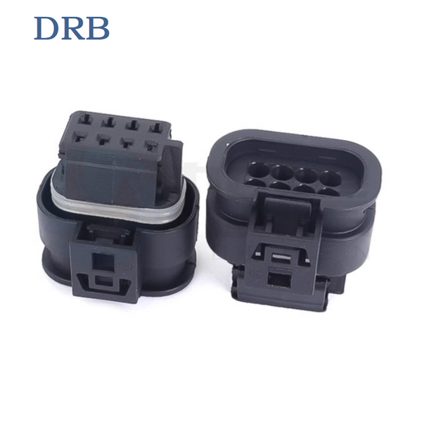 DRB connector 8 position 805-031-541 Hirschmann series 1.2 terminal black shell 805-031-551 automotive wiring harness connector